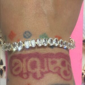 New 18K Gold Plated Baguette Diamond Bracelet